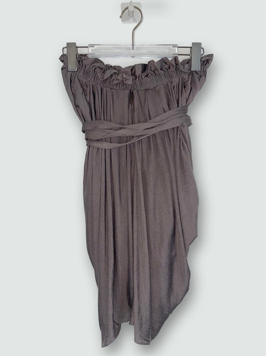 Grey Drape Silk Cotton Jersey Wrap Skirt | Sz Small