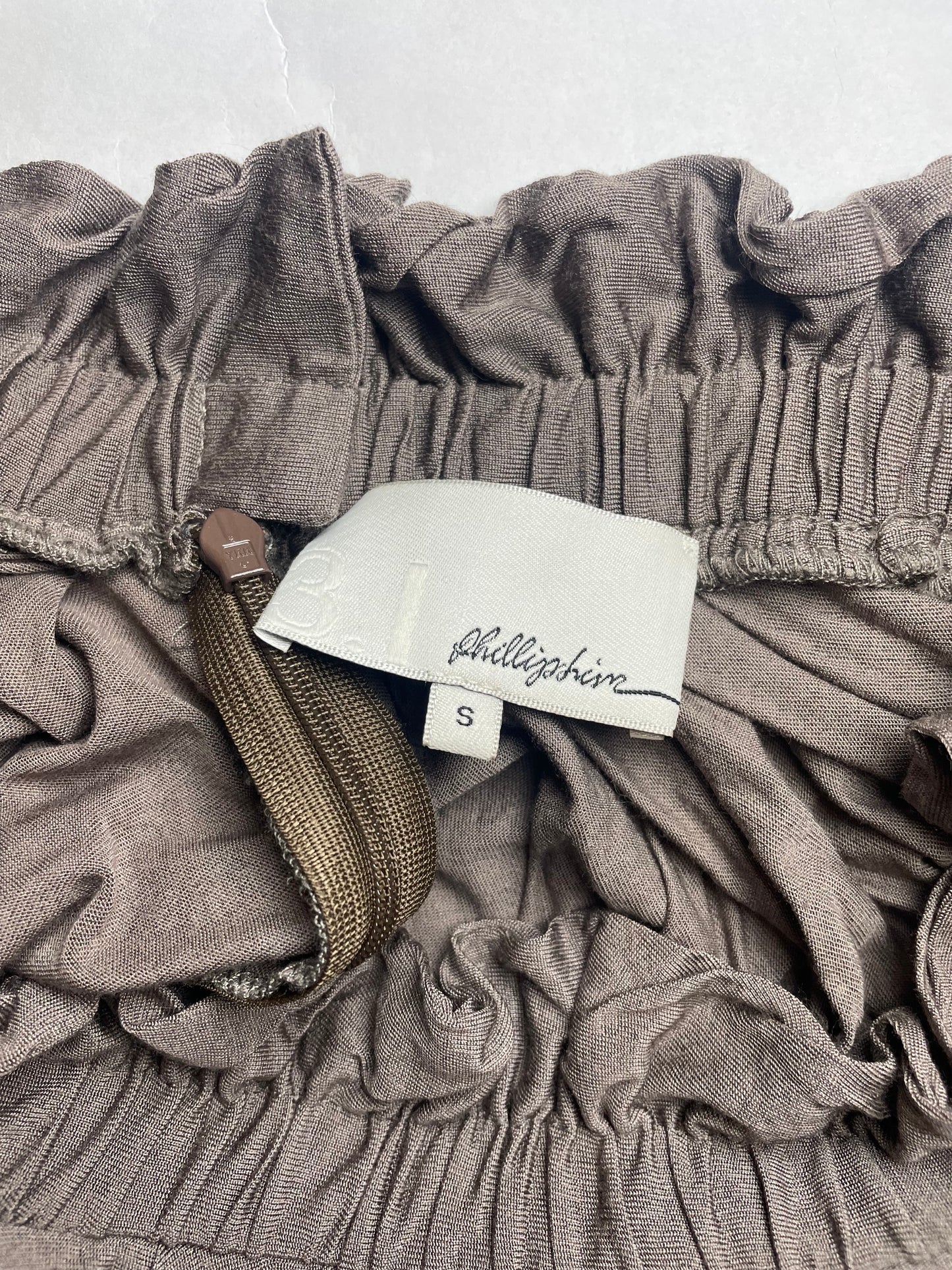 Grey Drape Silk Cotton Jersey Wrap Skirt | Sz Small