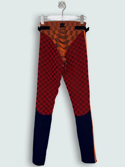 Orange Checkerboard Leggings | Sz XS UK4