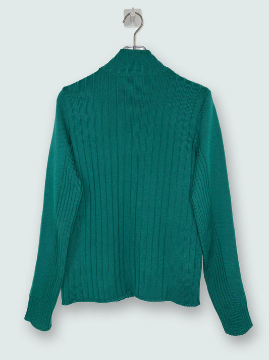100% Virgin Wool Mock Neck Green Sweater | Sz IT 40 ~ Small