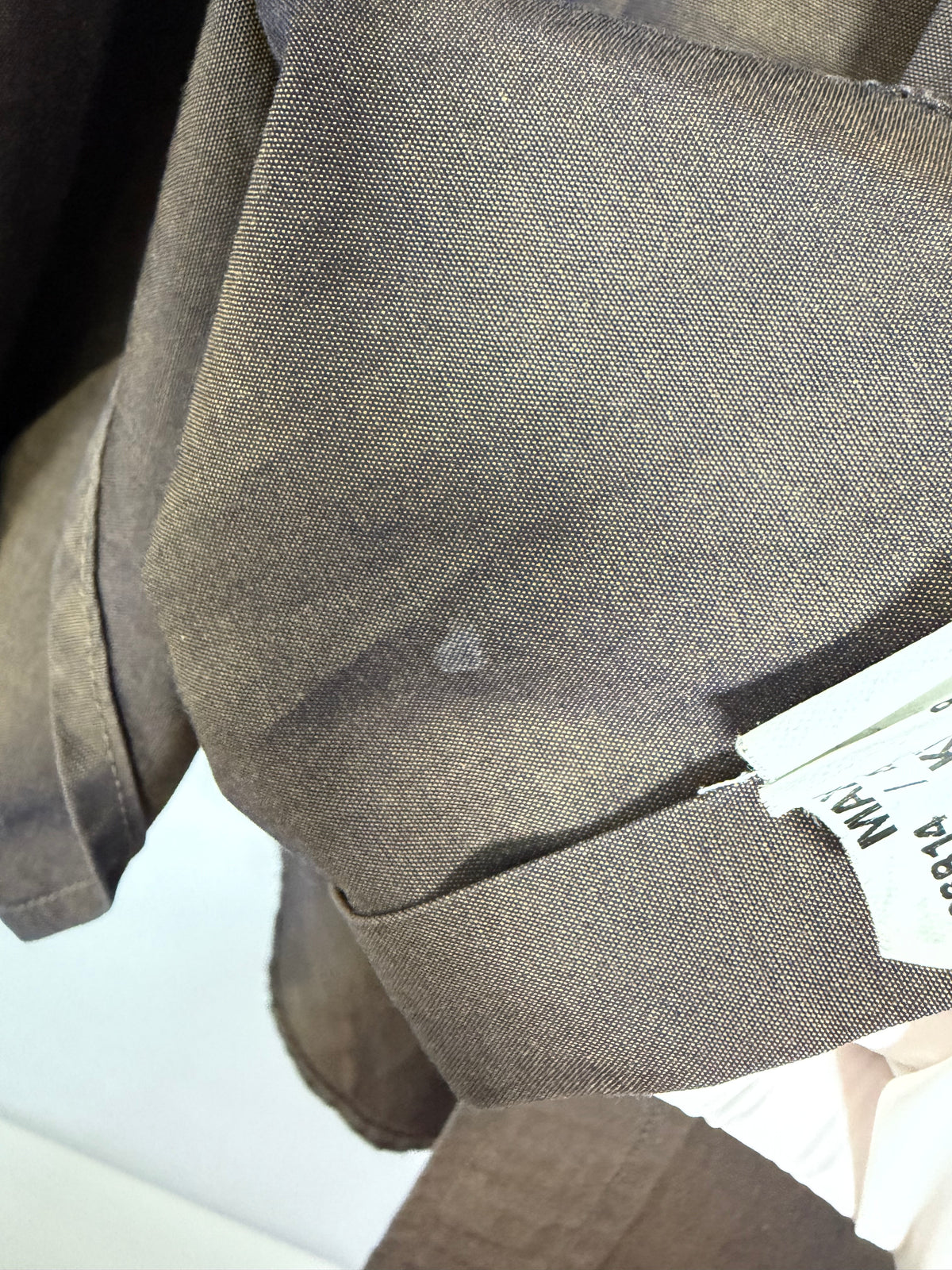 Slim Fit Dress Shirt Chambray Brown Italian Fabric | Sz 37/38 Small