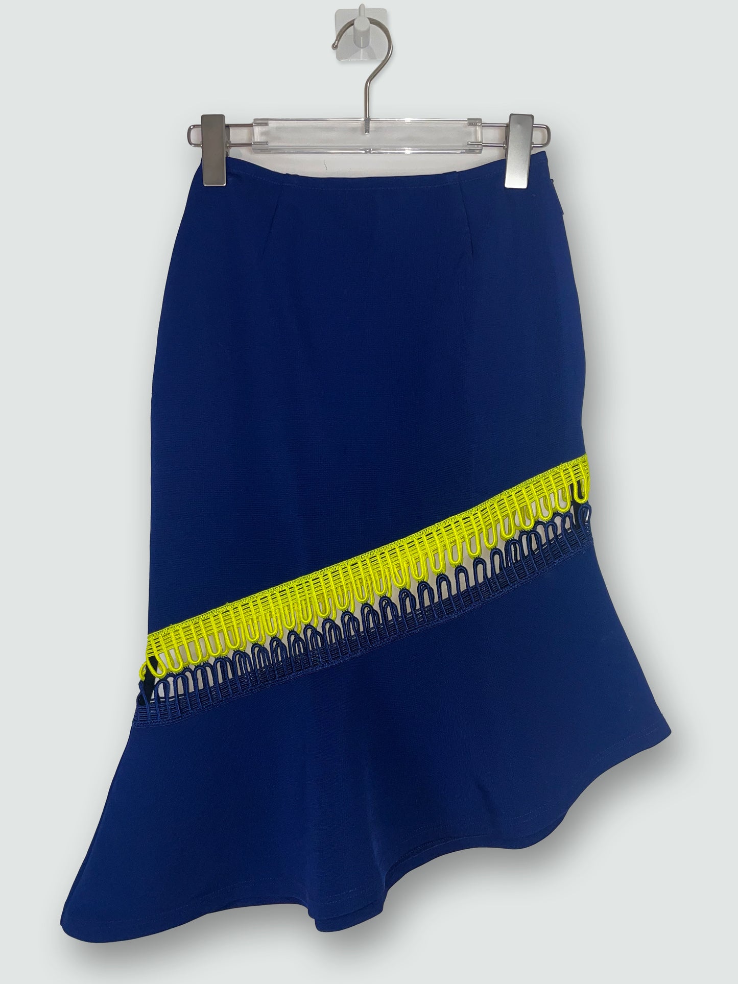 Pre fall 2016 Blue/Yellow Cut Out Lace Skirt | Size XSmall