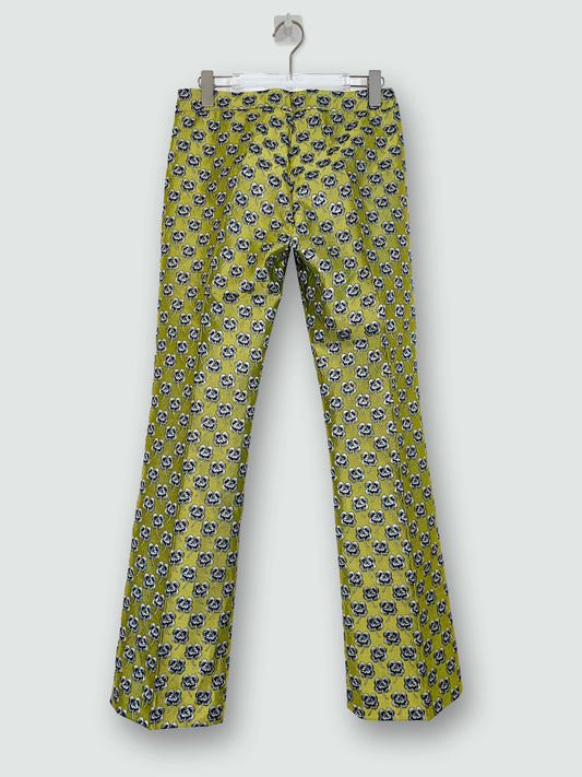 Gold Clover Floral Jacquard Trousers | IT 38 XXS