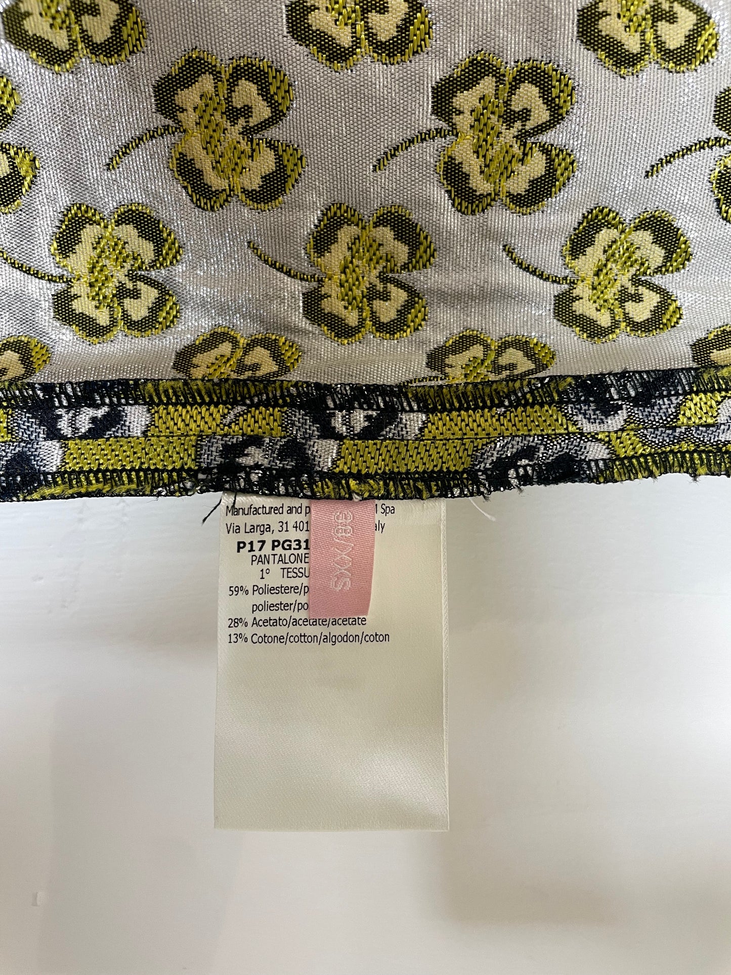 Gold Clover Floral Jacquard Trousers | IT 38 XXS