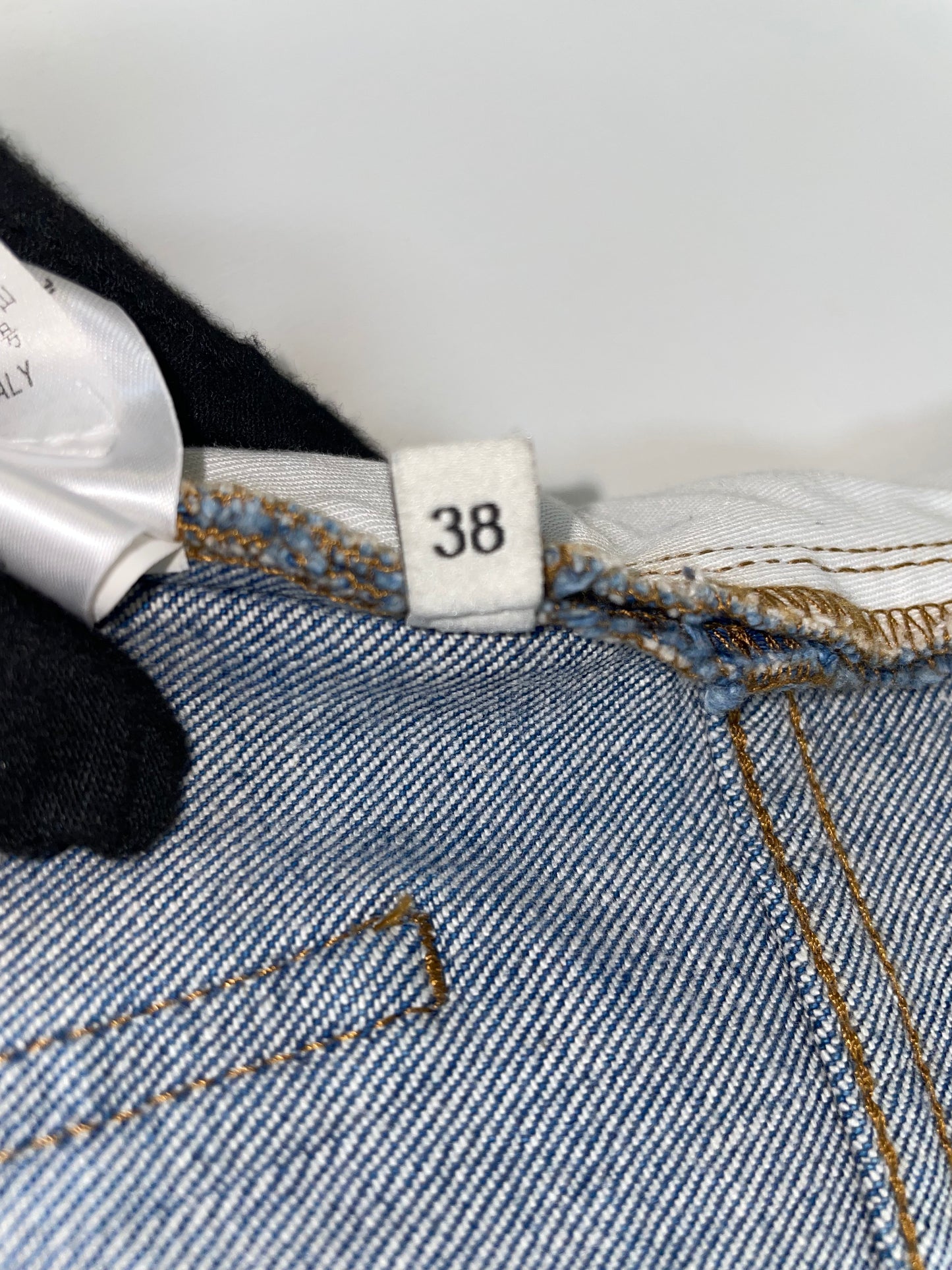 Embroidered Floral Butterfly Washed Denim Mini Skirt | IT38 UK6 XSmall