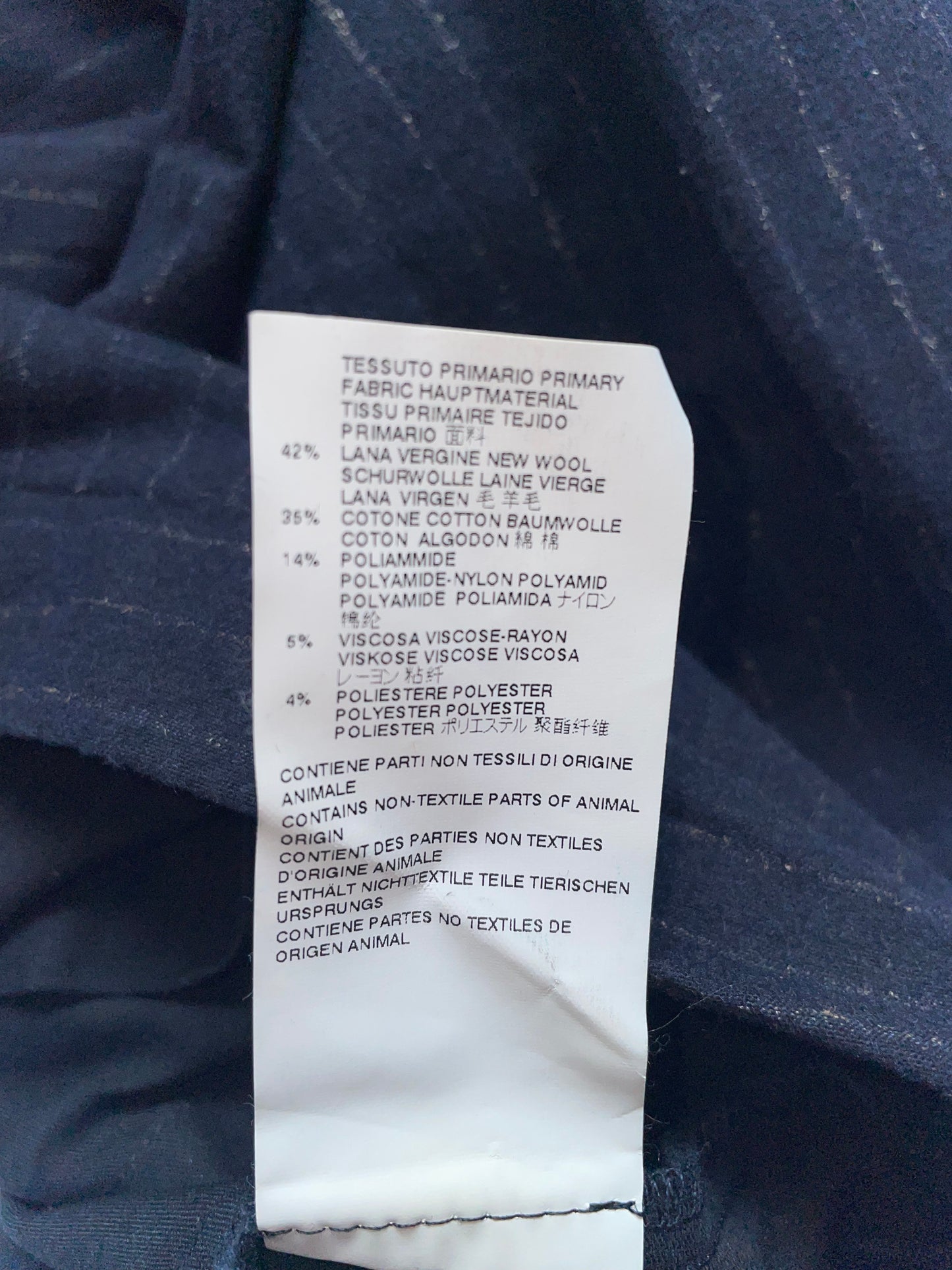 Navy Pinstripe Wool Elastic Waist Trousers | IT36 XXSmall