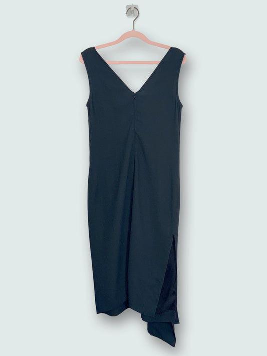 Black Sleeveless V-Neck Knee Shift Dress | Sz IT40 ~ Small
