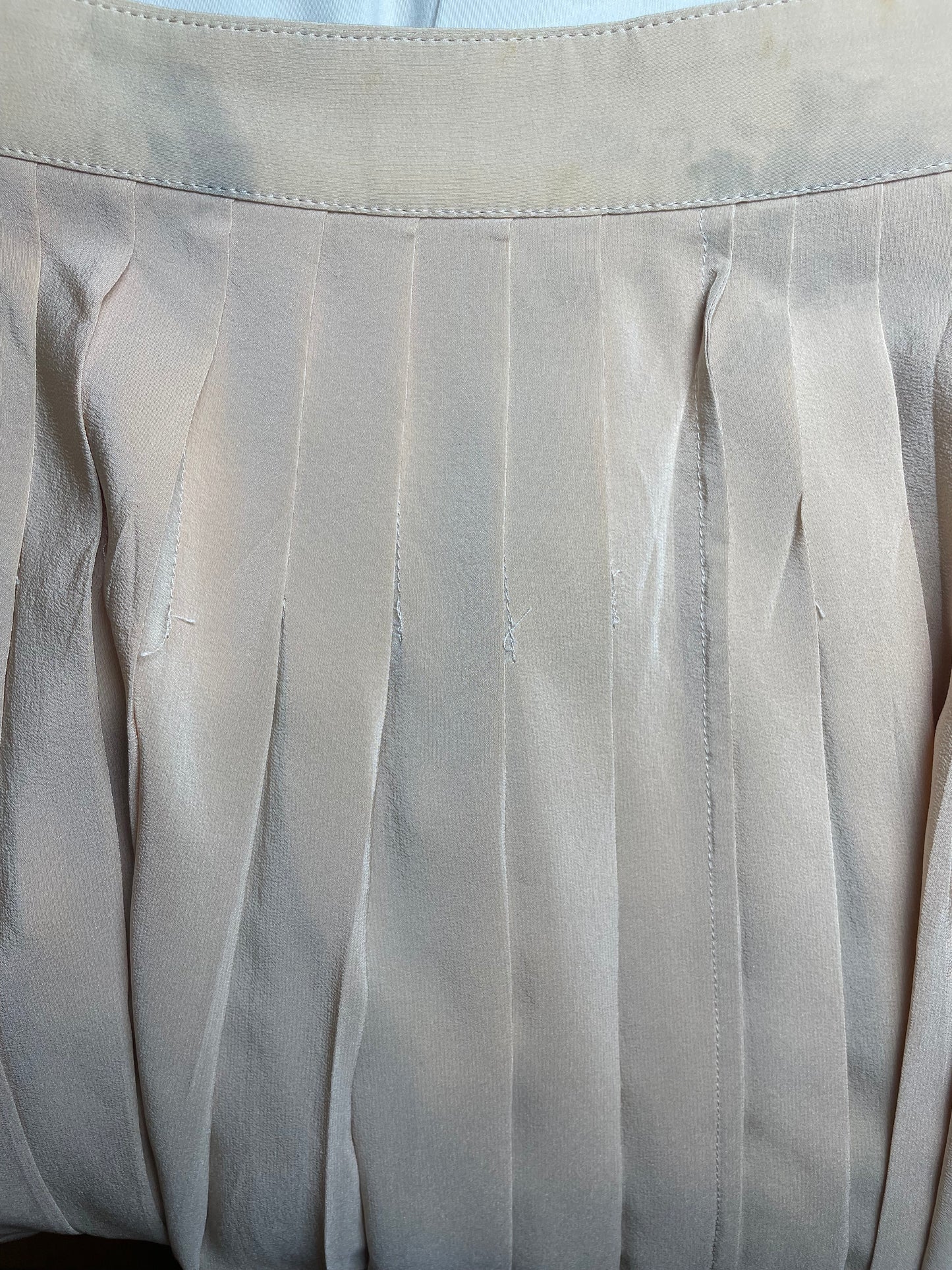 Pleat Silk Beige Skirt | Sz IT 38 ~ XSmall