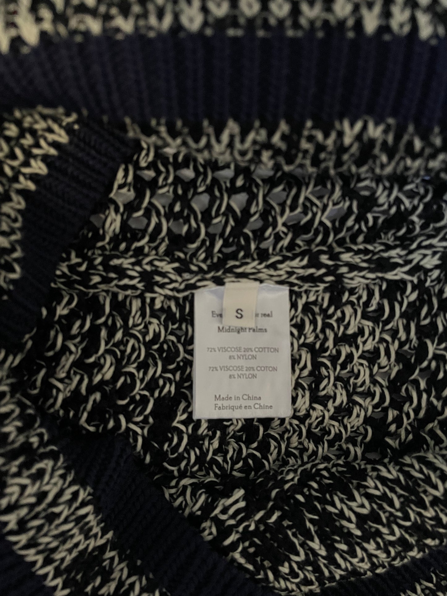 Navy & Off White Knit Vest | Sz Small