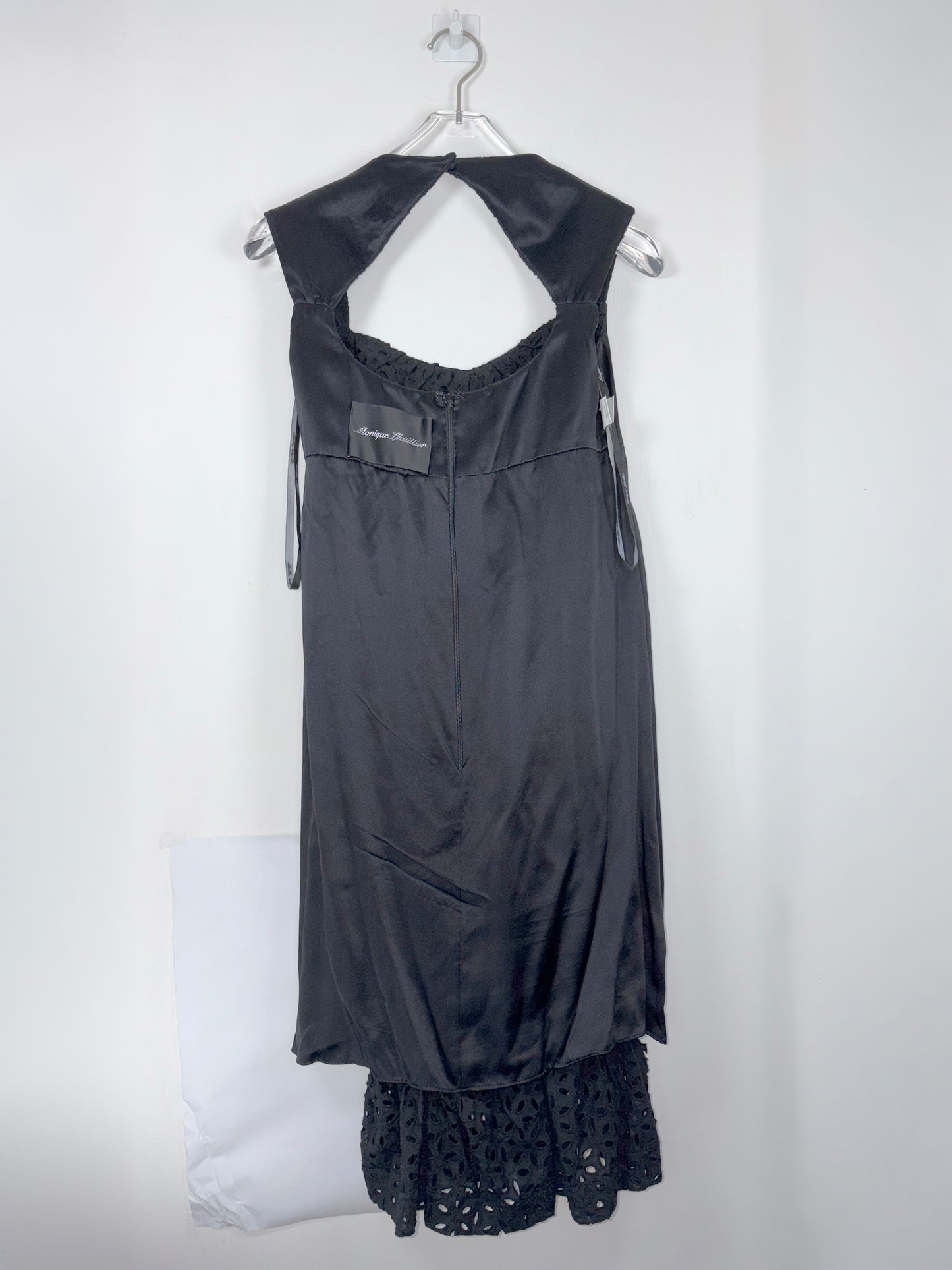 Black Cotton Dress Silk Lining& Cut Out Back |Sz US4 ~ Small