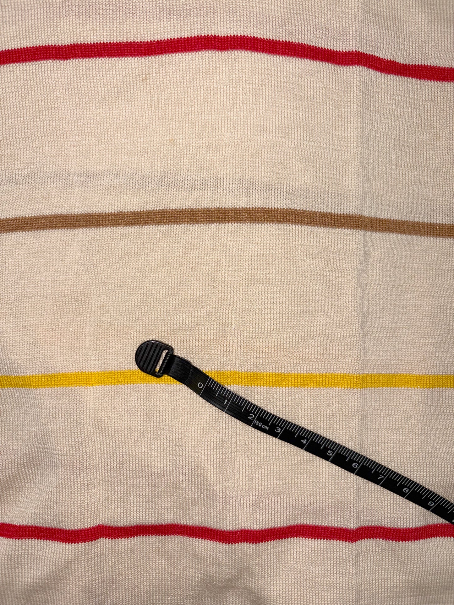 Silk Cotton Blend Jumper Sweatshirt Ruffle Stripe Top | Sz Medium