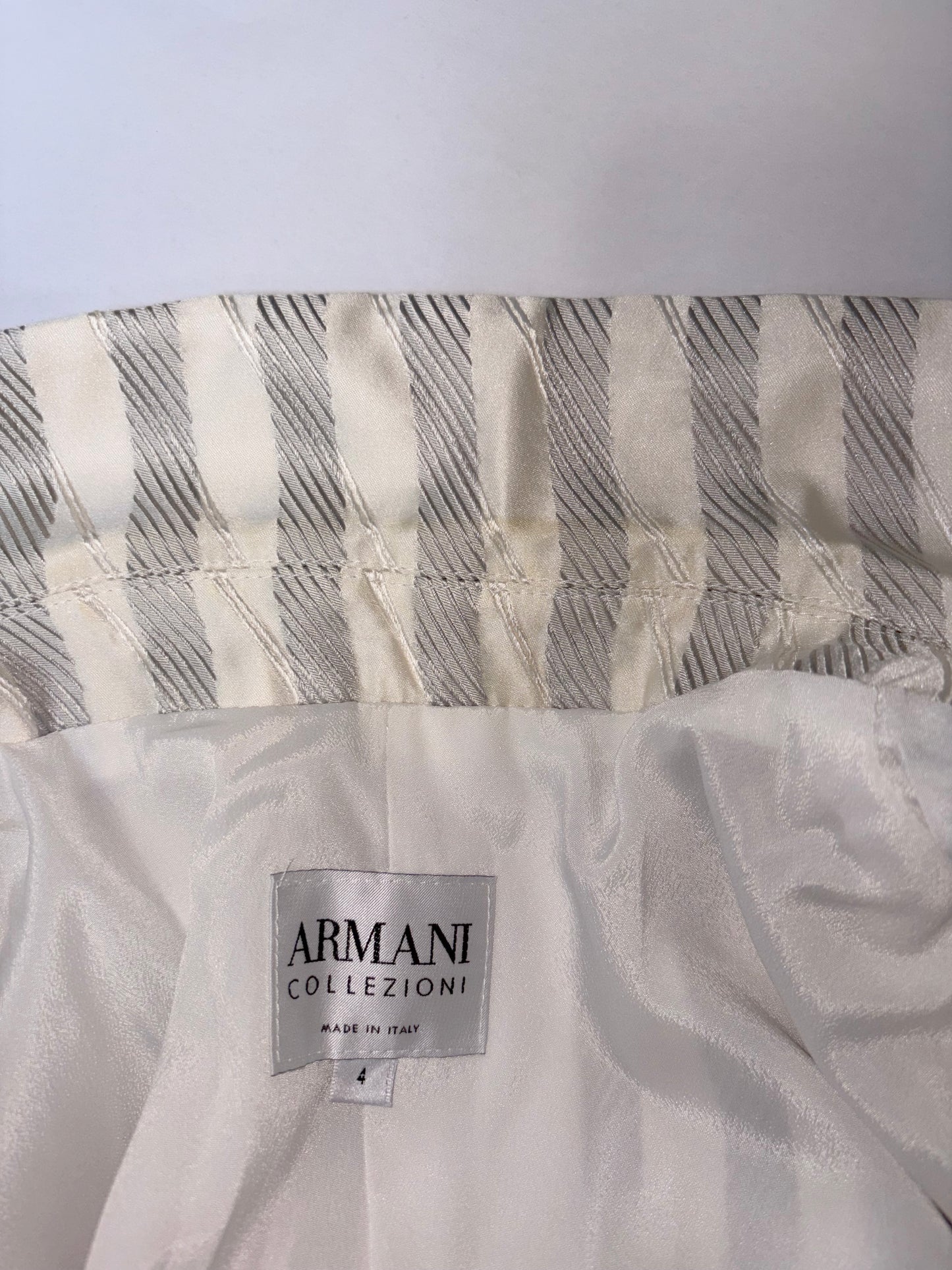 100% Silk Italy White Grey Stripe Blazer | Sz 4 ~ Small