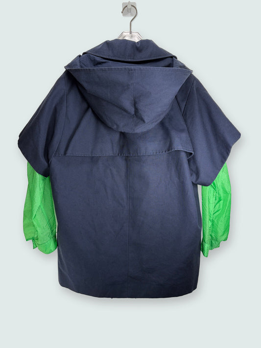 Navy Green Double Breasted 2 Layers Structure Jacket | Sz FR36 ~ Small