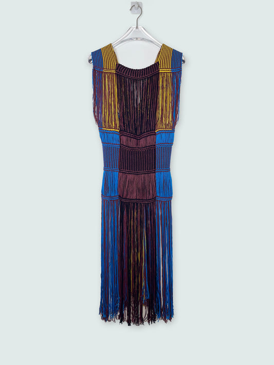 *New w/ Tag* Resort 2016 Crochet Fringe V neck Dress | IT 44