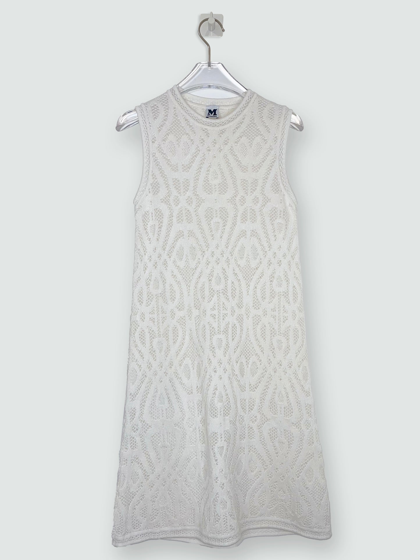 White Sleeveless Knit Dress Knee Length Dress | Size IT 38 ~ Small