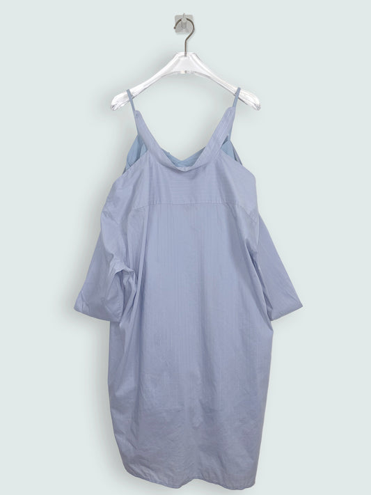 Layered Shirt Dress Light Blue Cotton | Sz IT38