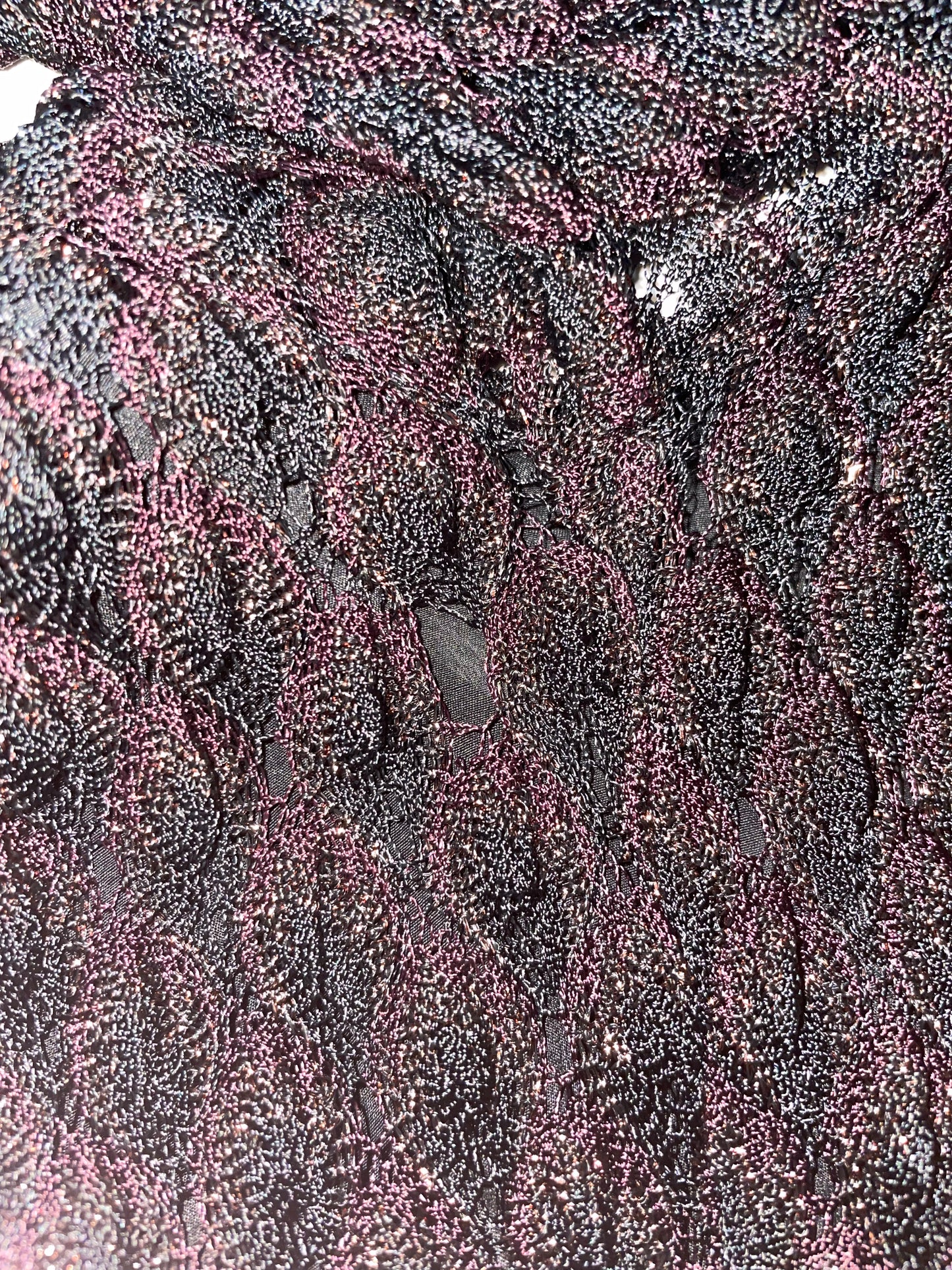 Texture Metallic Lurex Crochet Knit Long Sleeve Dress | Sz IT38