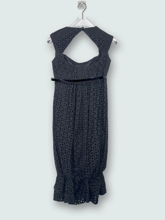 Black Cotton Dress Silk Lining& Cut Out Back |Sz US4 ~ Small