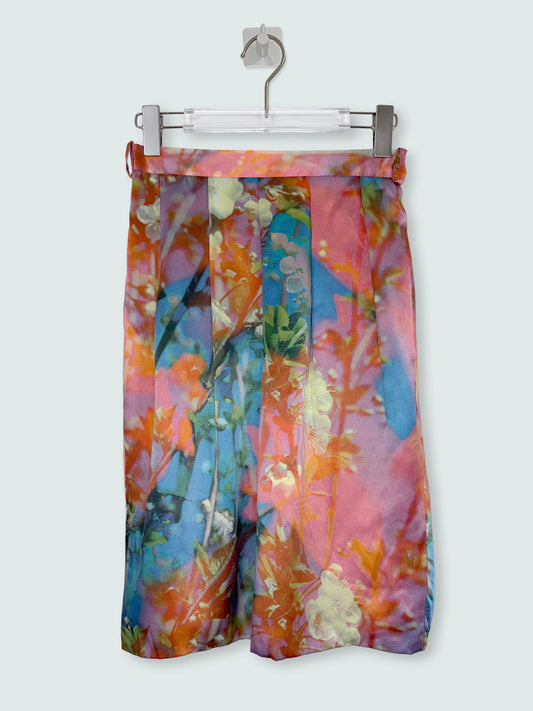 2009 S/S 100% Silk Floral Midi Knee Skirt | Sz IT38
