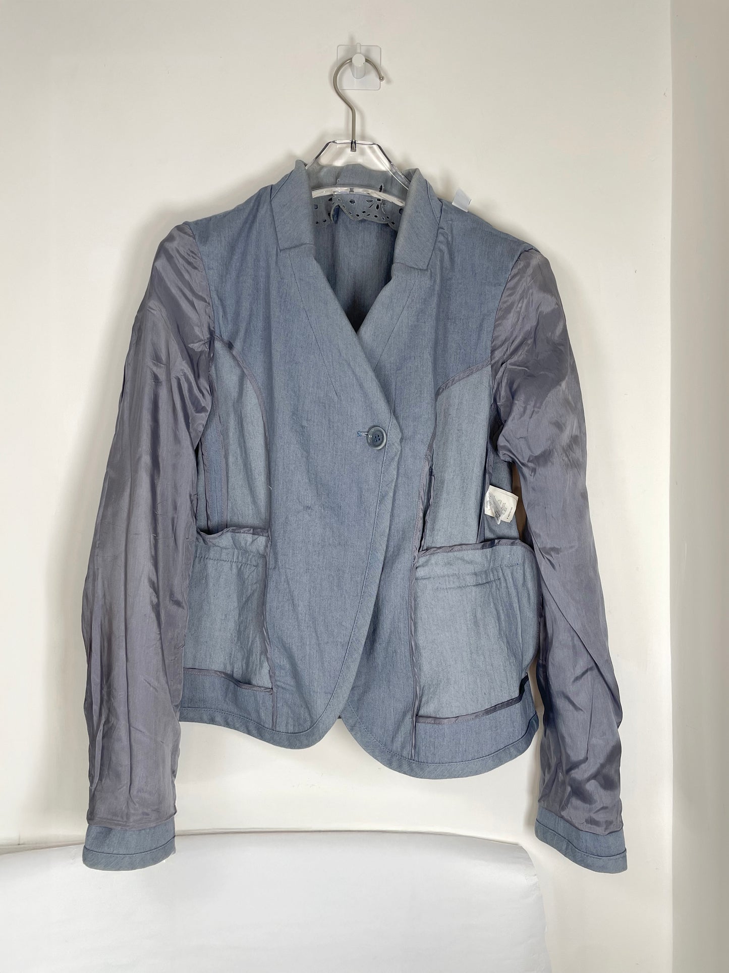 Denim Lace Collar Double Breasted Jacket | Sz IT40 ~ S