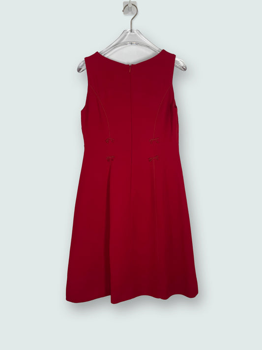 Vintage 90s Cute Bows Detail Red Sheath Dress | Sz IT38