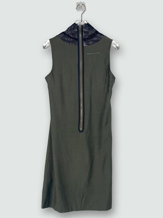 Green/Black High Neck Sleeveless Shift Dress | Size 36