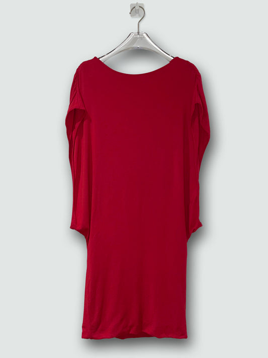 Red Drape Cotton Jersey Dress - XSmall