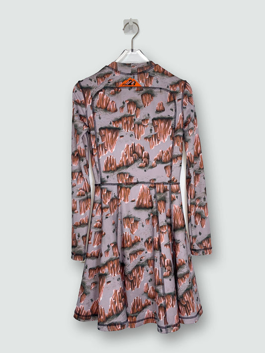Grey Abstract Rock Print Sport A line Dress | Sz XS