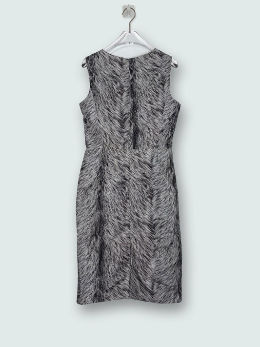 100% Silk Animal Fur Print Sheath Dress | Sz US6 ~ Medium