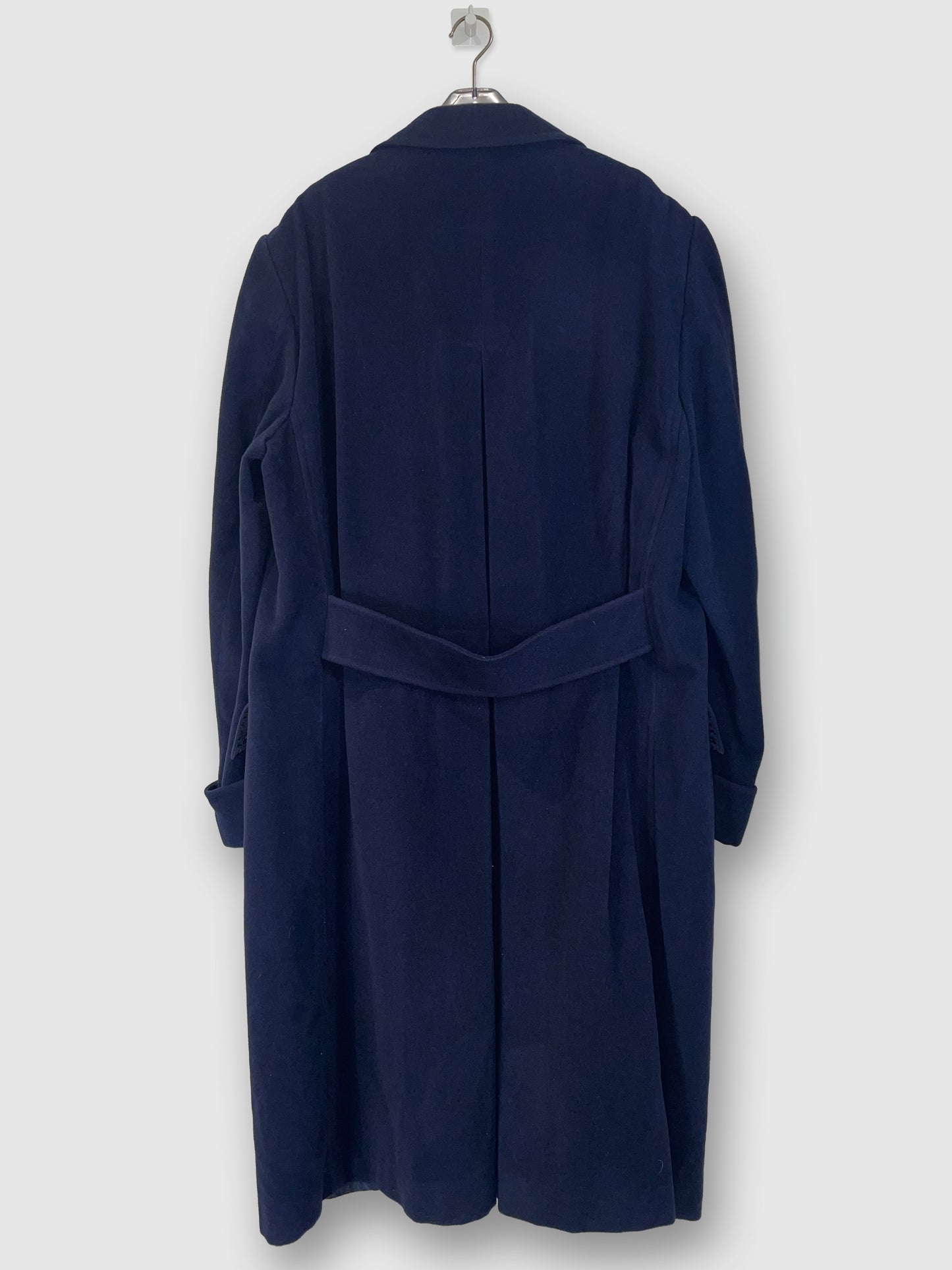 Double Breasted Long Coat Black Wool - Size IT 56 XXL