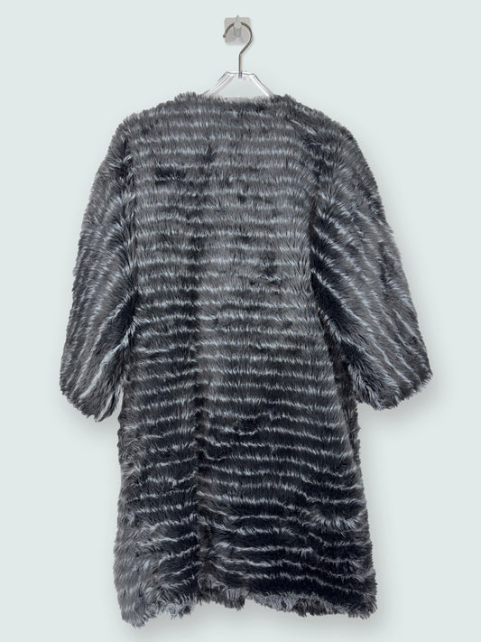Faux Stripe Fur Coat | Sz Small