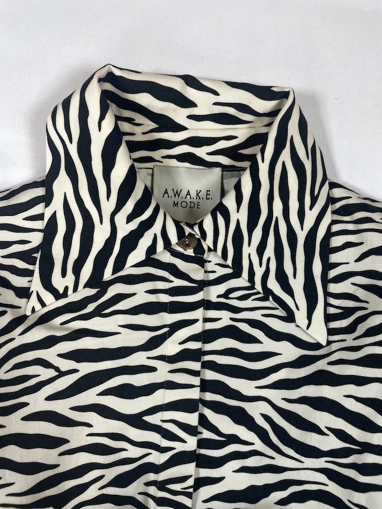 *RUNWAY* F/W 2020 Animal Zebra Print Shirt | FR36 UK8 US4 Small