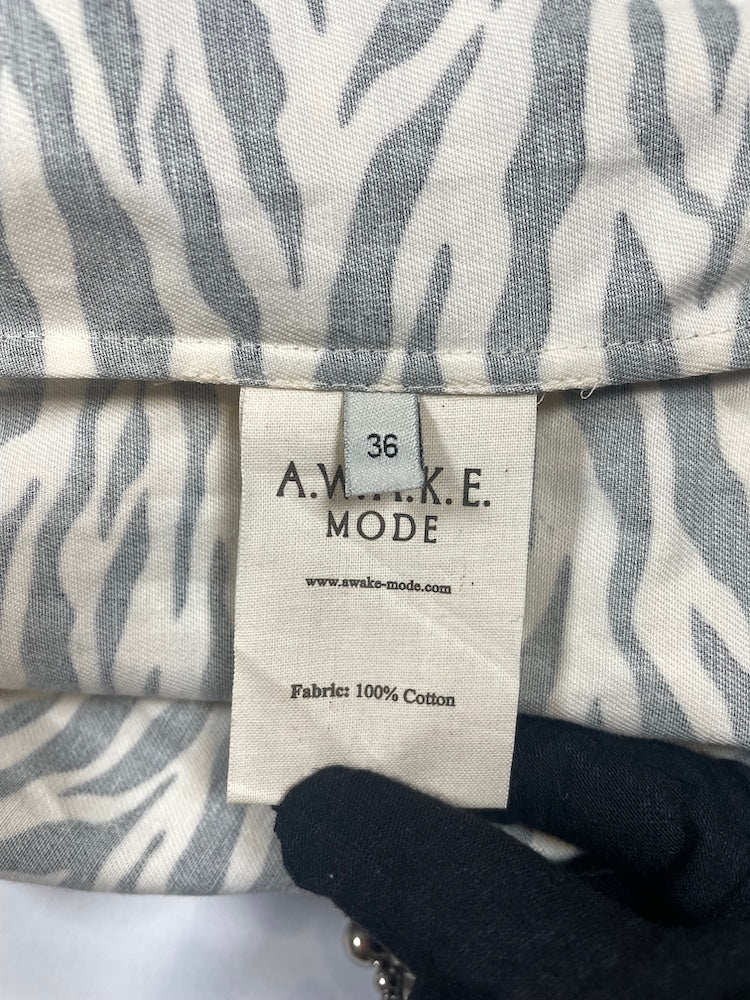 *RUNWAY* F/W 2020 Animal Zebra Print Shirt | FR36 UK8 US4 Small