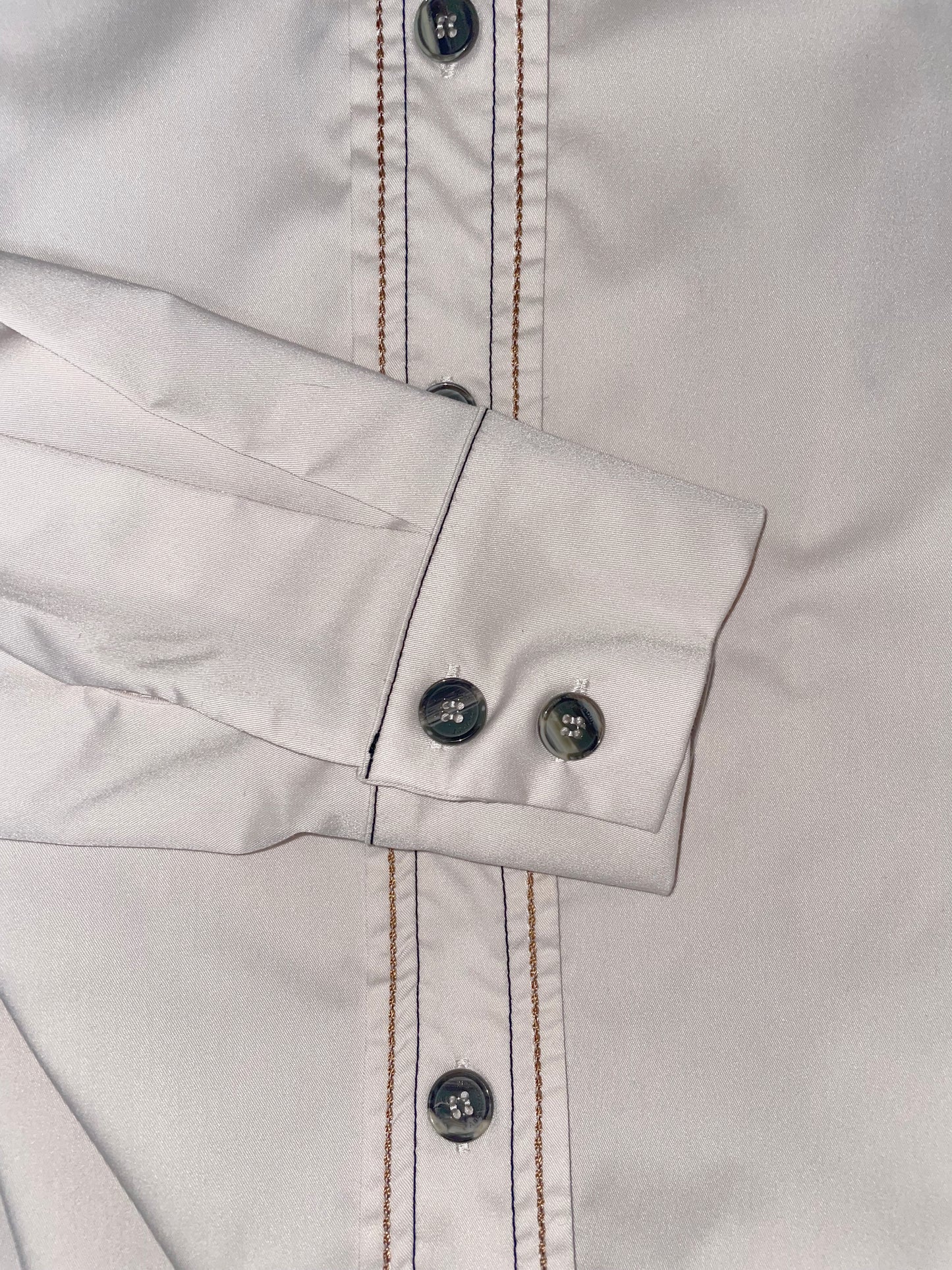 Ivory Embroidered Collar Shirt | Size XS