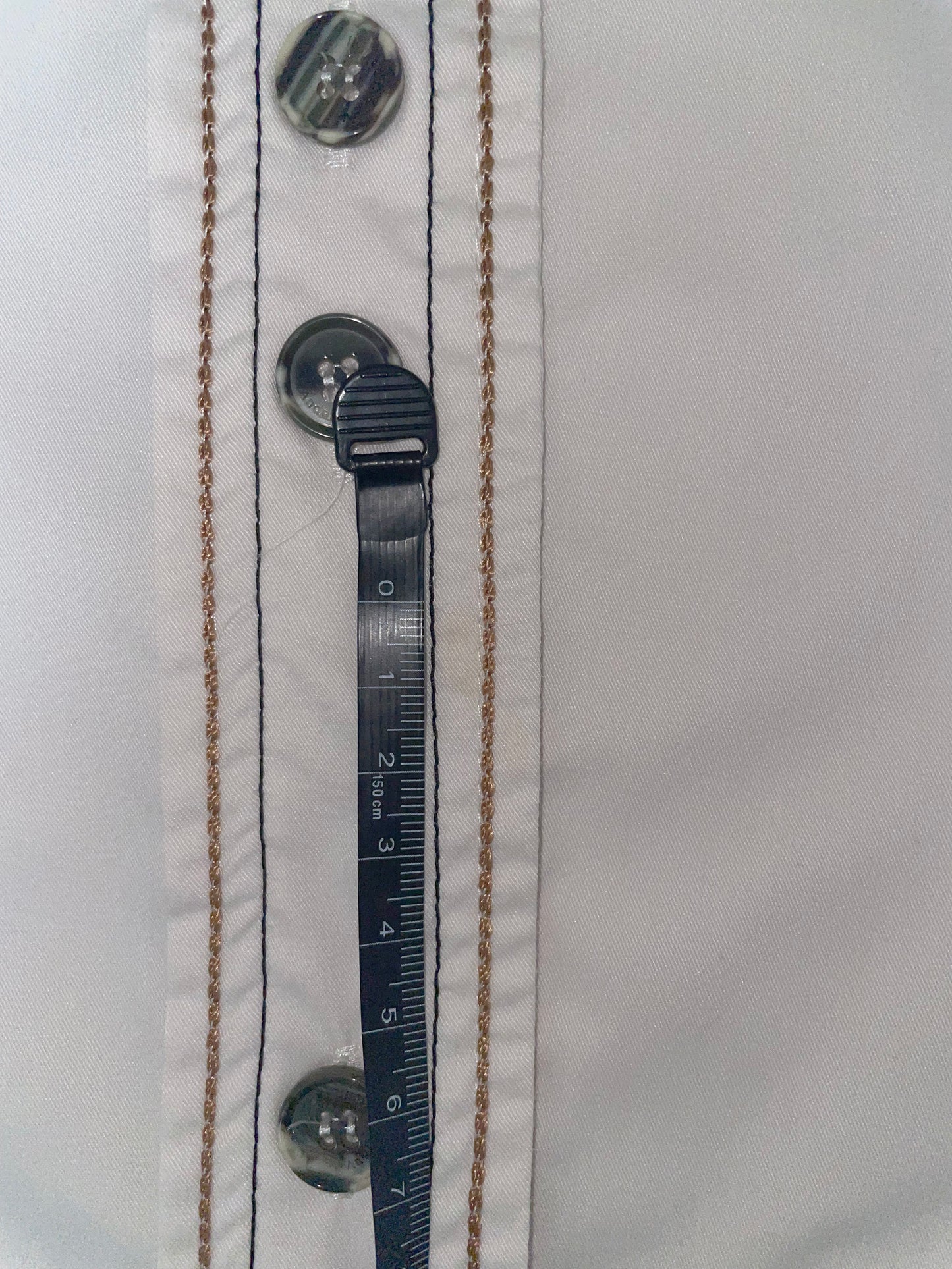 Ivory Embroidered Collar Shirt | Size XS