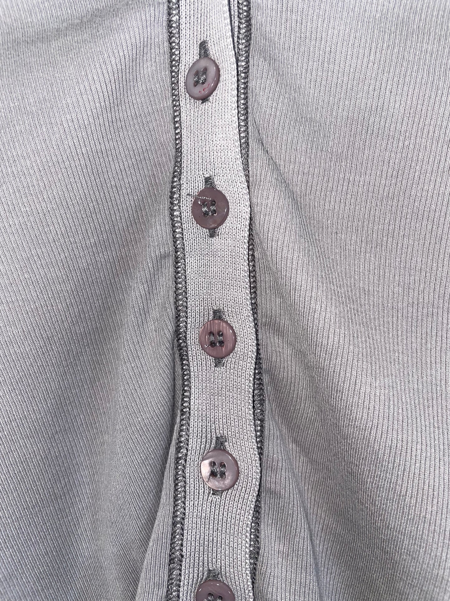 By Glenn Martens | Grey Long Sleeve Button Cropped Cardigan Top | XSmall