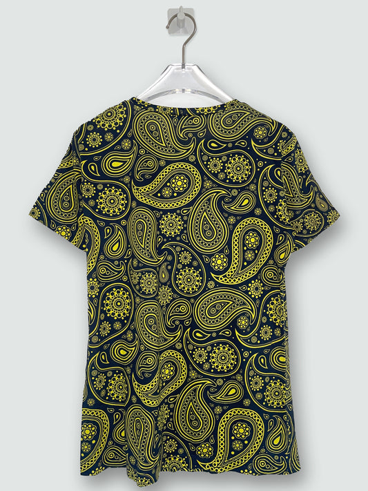 By Raf Simons | SS 2012 Black Yellow Paisley T shirt | Size Medium