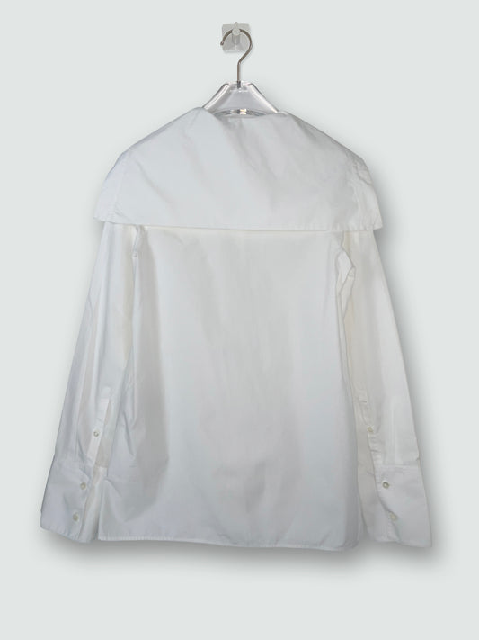 Pre-Fall 2018 Sailor Collar White Cotton Poplin Shirt | Size 32 ~ Small