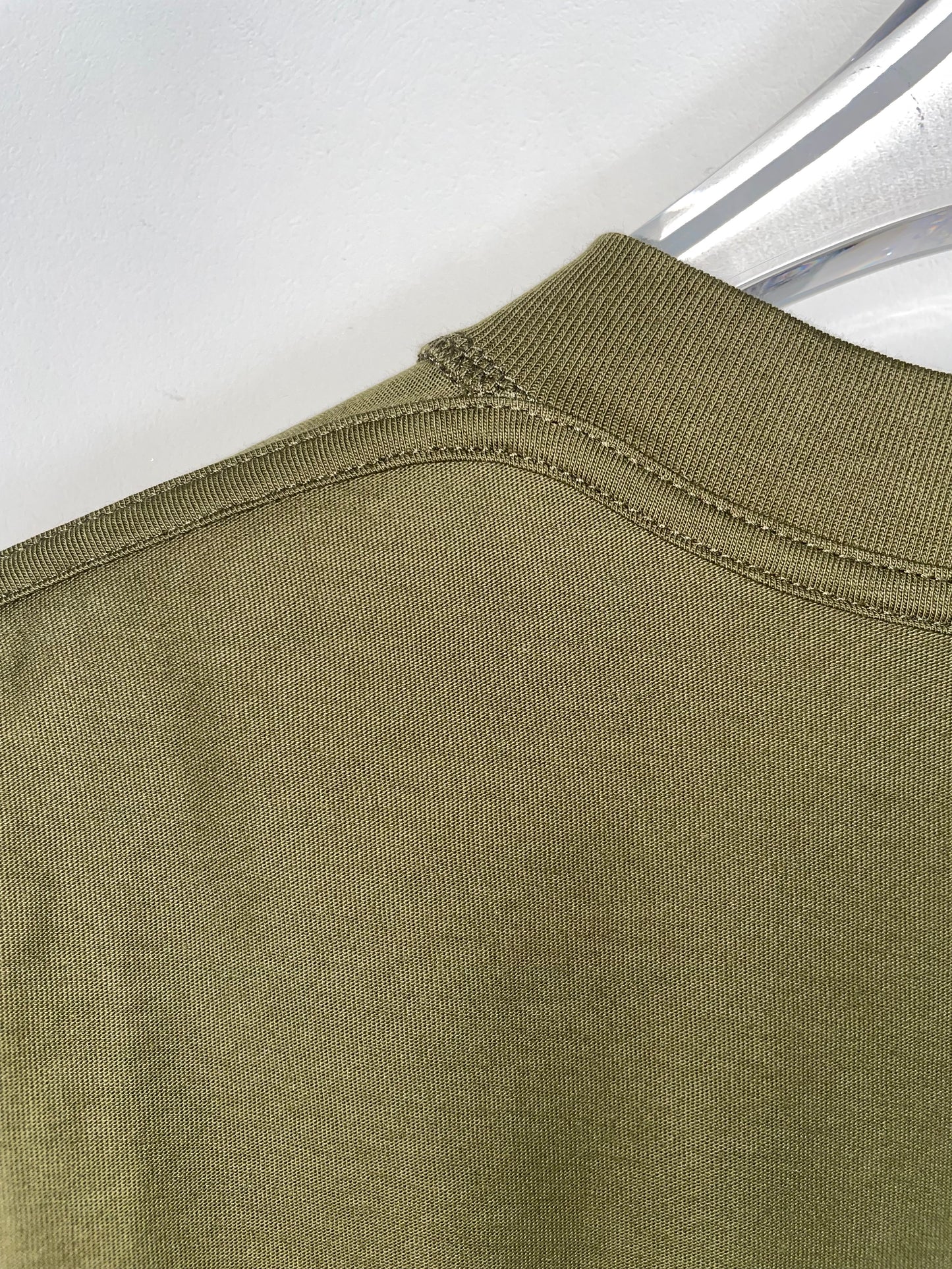Olive Green Flower Cut Out Long Sleeve Tshirt | Size Large