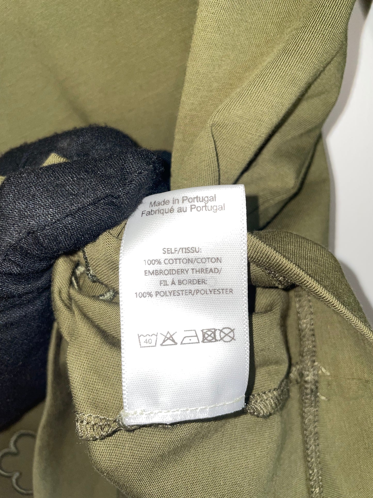 Olive Green Flower Cut Out Long Sleeve Tshirt | Size Large