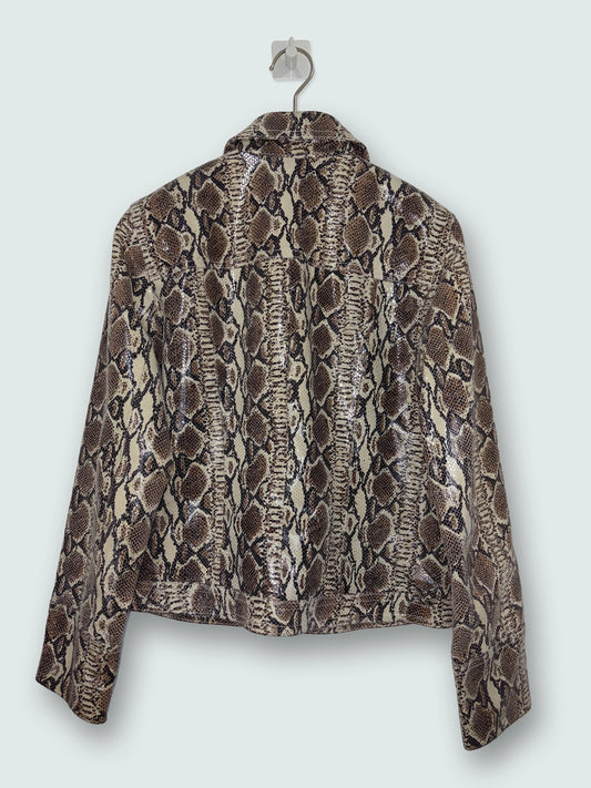 Snake Print Leather Jacket | Sz Small