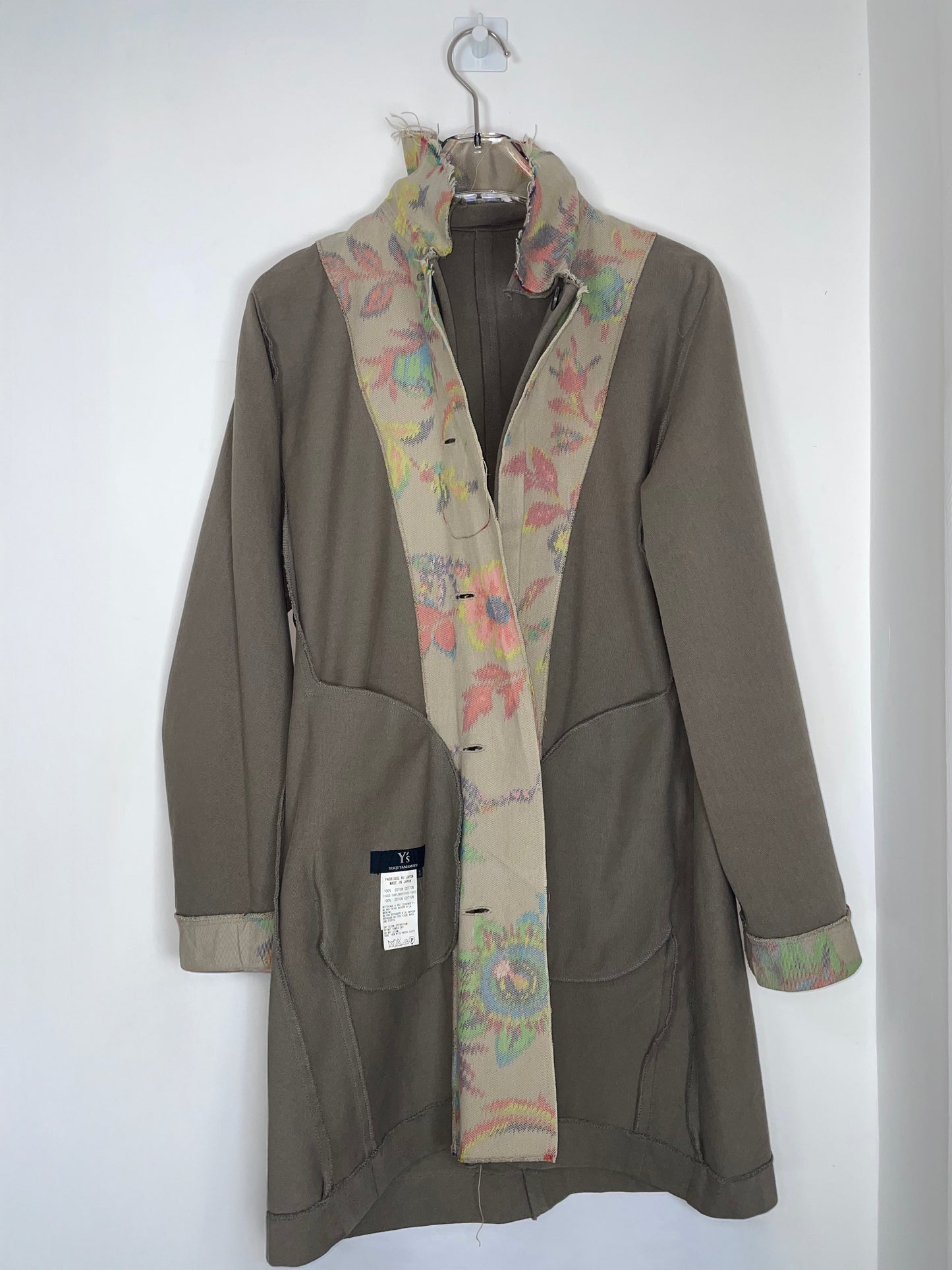Floral Jacquard Cotton Frayed Jacket Brown | Sz 3 ~ XS-M