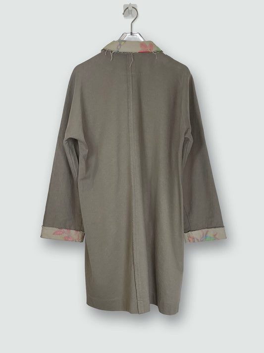 Floral Jacquard Cotton Frayed Jacket Brown | Sz 3 ~ XS-M