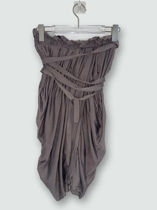 Grey Drape Silk Cotton Jersey Wrap Skirt | Sz Small