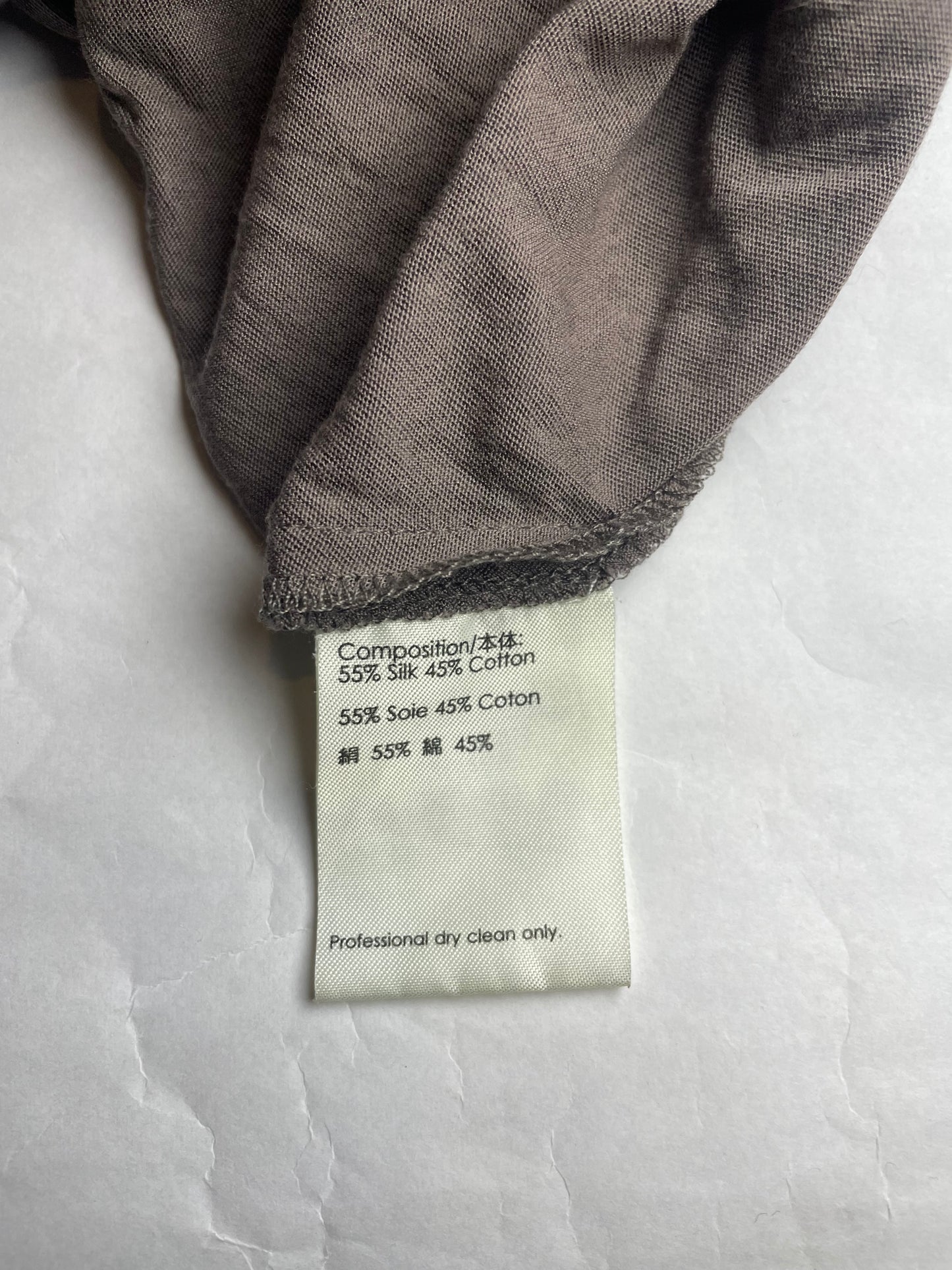 Grey Drape Silk Cotton Jersey Wrap Skirt | Sz Small