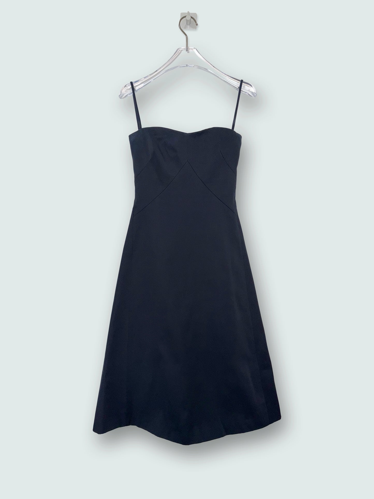 Structural Cotton Strappy A-line Black Dress | Sz EU34 ~ XXSmall