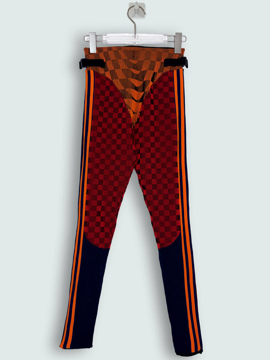 Orange Checkerboard Leggings | Sz XS UK4