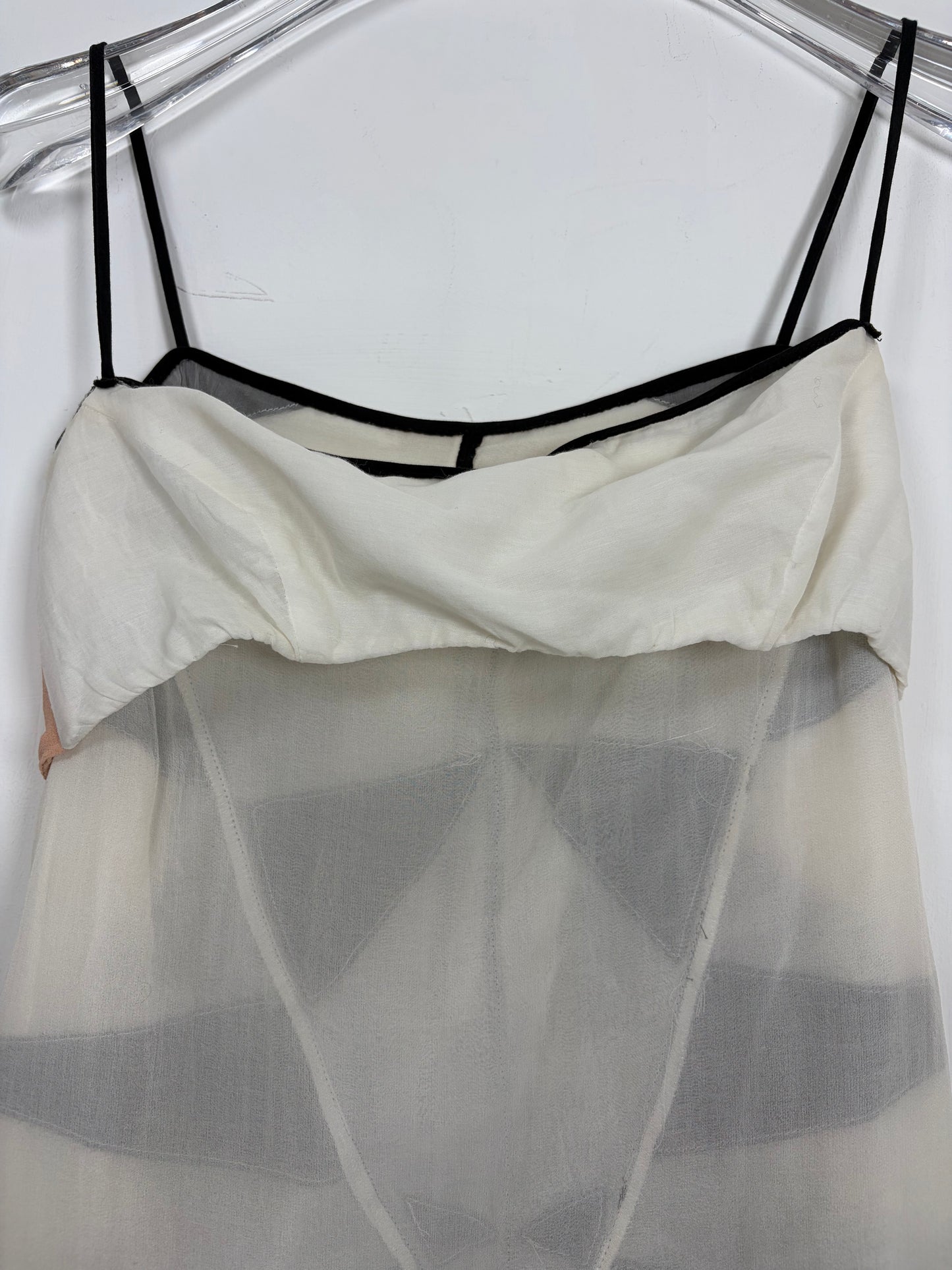 *RUNWAY* S/S 2002 Vintage 100% Silk Slip Dress w/ Graphic Panels | Sz XS