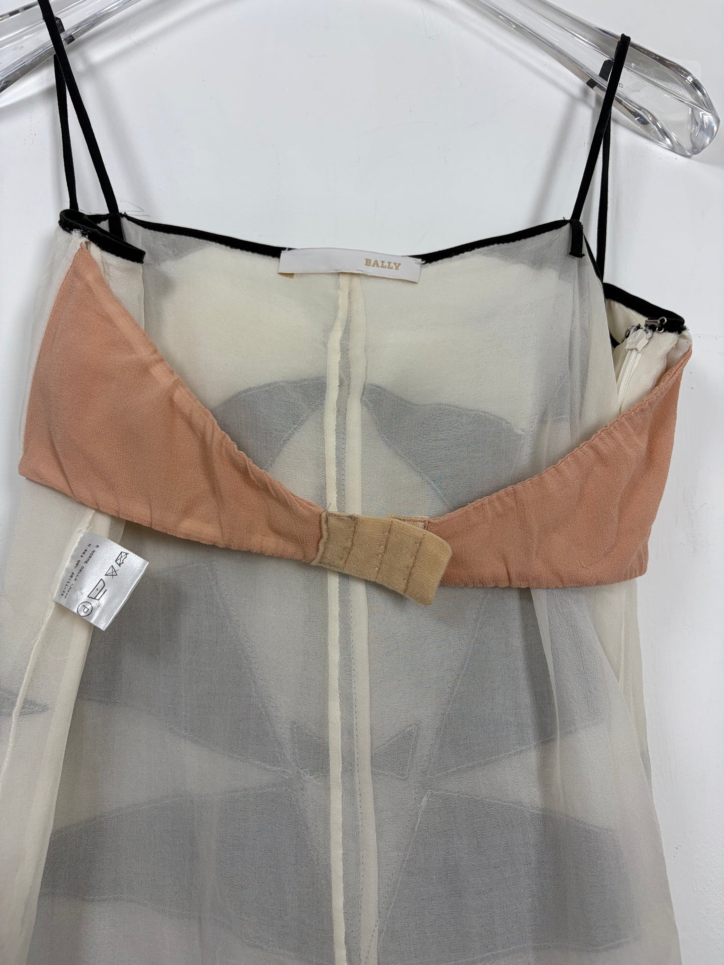 *RUNWAY* S/S 2002 Vintage 100% Silk Slip Dress w/ Graphic Panels | Sz XS