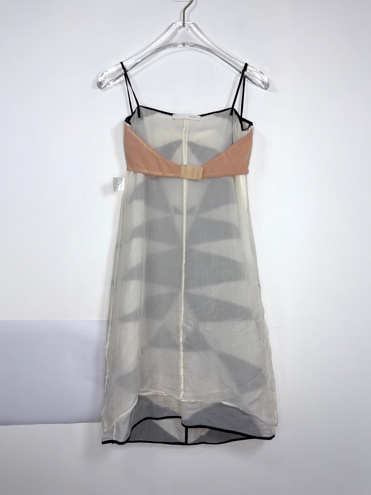 *RUNWAY* S/S 2002 Vintage 100% Silk Slip Dress w/ Graphic Panels | Sz XS